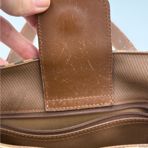 Burberry Vintage Nova Check Leather and Canvas Tote Bag - Picture 11 of 15